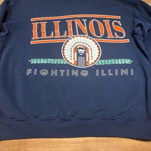 University of Illinois Large Chief Crewneck Sweatshirt